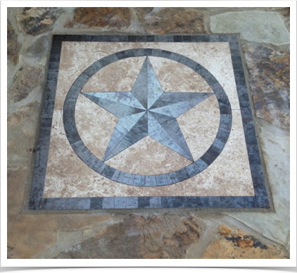 Customer Provided Photo of 30" Star Framed and Bordered Set in Flagstone Patio Customer Provided Photo of 30" Star Framed and Bordered Set in Flagstone Patio